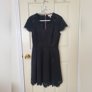 Ted Baker Elegant Black Eyelet Dress